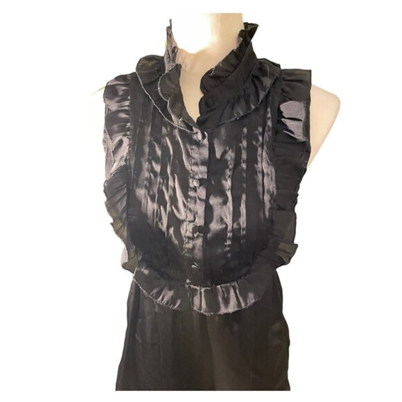 Silky ruffled sleevess blouse L - Picture 2 of 4